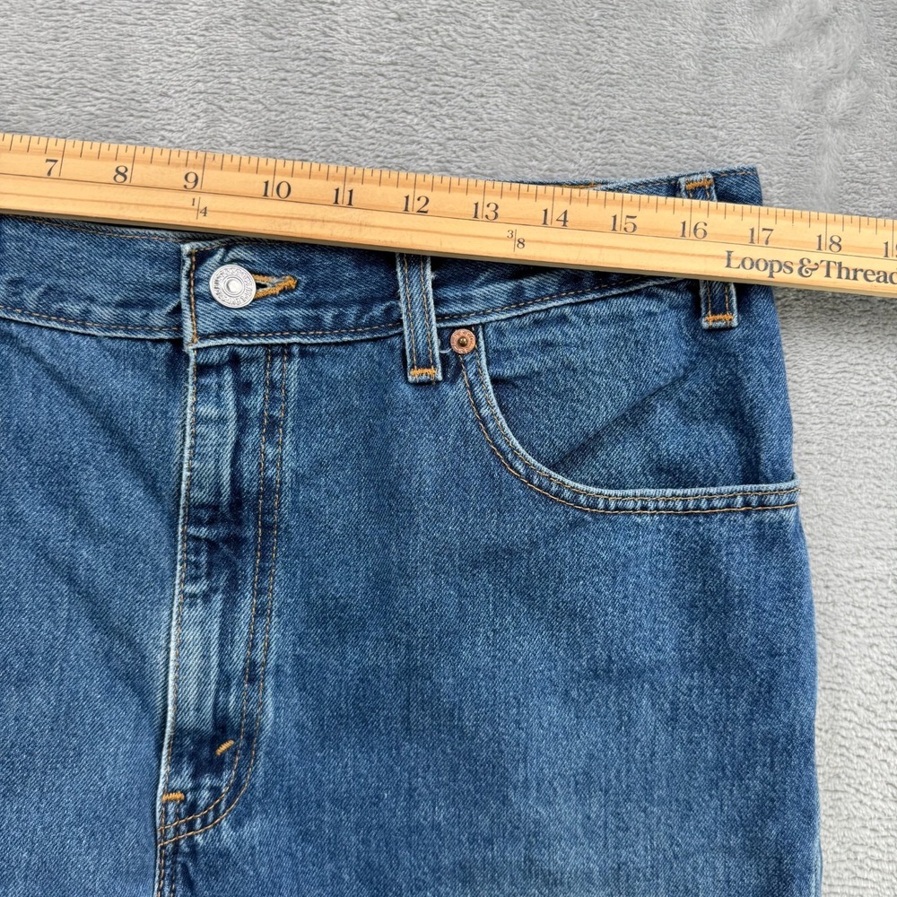 Levis 505 Jeans Mens 36x32 Blue Regular Fit Straight Leg Denim Made in USA - Picture 11 of 16